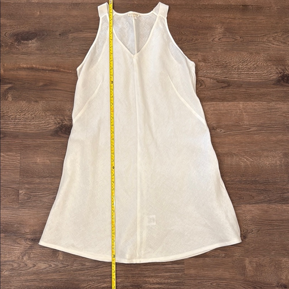 Eileen Fisher White Linen Sleeveless Dress